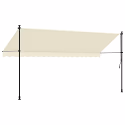 vidaXL Retractable Awning Privacy Screen Cream 400x150 cm Fabric and Steel - Additional view 4