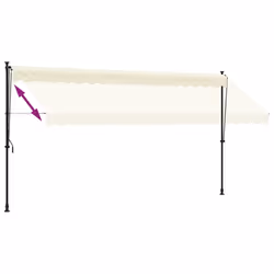 vidaXL Retractable Awning Privacy Screen Cream 400x150 cm Fabric and Steel - Additional view 5