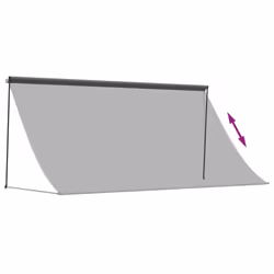 vidaXL Retractable Awning Privacy Screen Anthracite 300x150 cm Fabric & Steel - Additional view 5