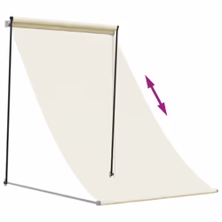 vidaXL Retractable Awning Privacy Screen Cream 150x150 cm Fabric and Steel - Additional view 5