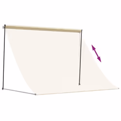 vidaXL Retractable Awning Privacy Screen Cream 200x150 cm Fabric and Steel - Additional view 5