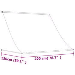 vidaXL Retractable Awning Privacy Screen Cream 200x150 cm Fabric and Steel - Additional view 8
