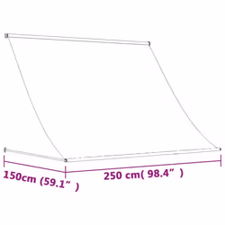 vidaXL Retractable Awning Privacy Screen Cream 250x150 cm Fabric and Steel