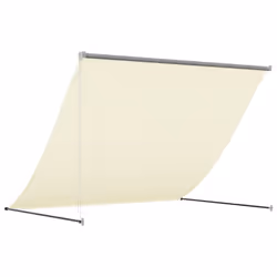 vidaXL Retractable Awning Privacy Screen Cream 250x150 cm Fabric and Steel - Additional view 4