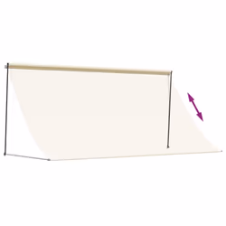 vidaXL Retractable Awning Privacy Screen Cream 300x150 cm Fabric and Steel - Additional view 5