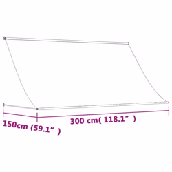 vidaXL Retractable Awning Privacy Screen Cream 300x150 cm Fabric and Steel - Additional view 8