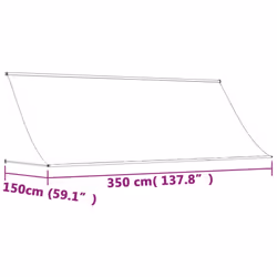vidaXL Retractable Awning Privacy Screen Cream 350x150 cm Fabric and Steel