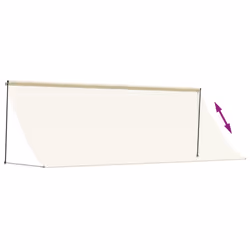 vidaXL Retractable Awning Privacy Screen Cream 350x150 cm Fabric and Steel - Additional view 5