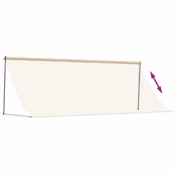 vidaXL Retractable Awning Privacy Screen Cream 400x150 cm Fabric and Steel - Additional view 5