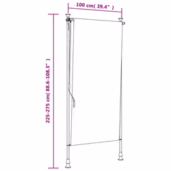 vidaXL Outdoor Roller Blind Roller Shade Blackout Blue & White Fabric & Steel - Additional view 3