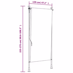 vidaXL Outdoor Roller Blind Roller Shade Blackout Blue & White Fabric & Steel - Additional view 3