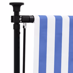 vidaXL Outdoor Roller Blind Roller Shade Blackout Blue & White Fabric & Steel - Additional view 6