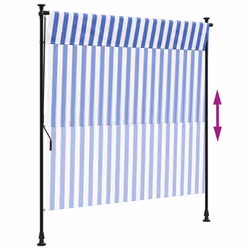 vidaXL Outdoor Roller Blind Garden Roller Shade Blackout UV Fabric and Steel - blue, 150 x 270 cm - Additional view 5