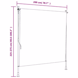 vidaXL Outdoor Roller Blind Roller Shade Blackout Blue & White Fabric & Steel - Additional view 8
