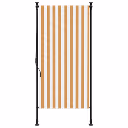 vidaXL Outdoor Roller Blind Roller Shade Orange and White Fabric and Steel - Additional view 2