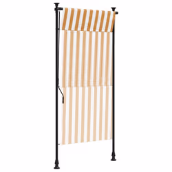 vidaXL Outdoor Roller Blind Roller Shade Orange and White Fabric and Steel - Additional view 5