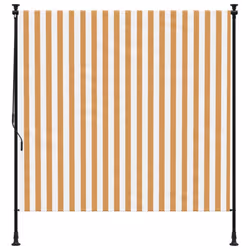 vidaXL Outdoor Roller Blind Roller Shade Orange and White Fabric and Steel - Additional view 2
