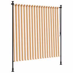 vidaXL Outdoor Roller Blind Roller Shade Orange and White Fabric and Steel - Additional view 4