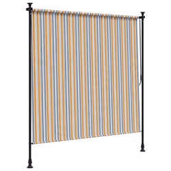 vidaXL Outdoor Roller Blind Garden Roller Shade Blackout UV Fabric and Steel - yellow, 150 x 270 cm - Additional view 4