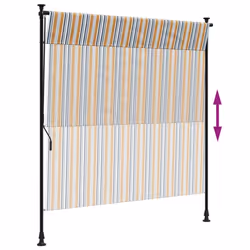 vidaXL Outdoor Roller Blind Garden Roller Shade Blackout UV Fabric and Steel - yellow, 150 x 270 cm - Additional view 5
