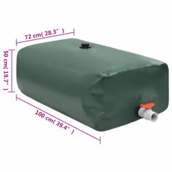 Collapsible Water Tank PVC Water Storage Collecting Tank Unit 3000 L/6000 L - green, 360 l