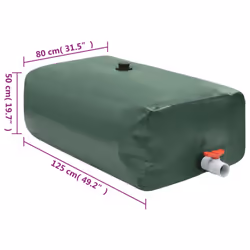 Collapsible Water Tank PVC Water Storage Collecting Tank Unit 3000 L/6000 L - green, 500 l