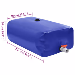 Collapsible Water Tank PVC Water Storage Collecting Tank Unit 3000 L/6000 L - blue, 500 l