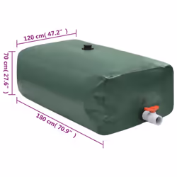 Collapsible Water Tank PVC Water Storage Collecting Tank Unit 3000 L/6000 L - green, 1500 l