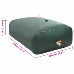 Collapsible Water Tank PVC Water Storage Collecting Tank Unit 3000 L/6000 L - green, 2100 l