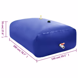 Collapsible Water Tank PVC Water Storage Collecting Tank Unit 3000 L/6000 L - blue, 2100 l