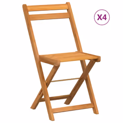 vidaXL Folding Bistro Chairs Garden Chair Outdoor Chair Solid Wood Acacia - 4 pcs