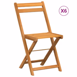 vidaXL Folding Bistro Chairs Garden Chair Outdoor Chair Solid Wood Acacia - 6 pcs