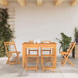 vidaXL Folding Bistro Chairs Garden Chair Outdoor Chair Solid Wood Acacia - 6 pcs