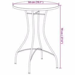 vidaXL Mosaic Bistro Set Outdoor Bar Set Table and Chair Iron and Ceramic - terracotta and black