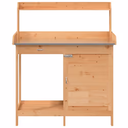 vidaXL Potting Table with Cabinet Potting Bench Plant Table Solid Wood Fir - dark and brown - Additional view 5