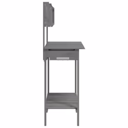 vidaXL Potting Table with Sink Potting Bench Plant Table Grey Solid Wood Fir - black - Additional view 7