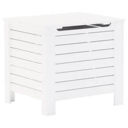 vidaXL Storage Box with Lid Blanket Box Storage Chest White Solid Wood Pine