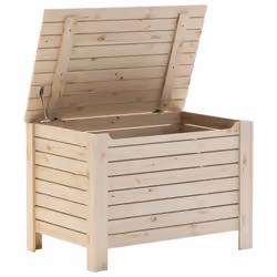 vidaXL Storage Box with Lid Blanket Box Storage Chest Toy Box Solid Wood Pine - Additional view 6