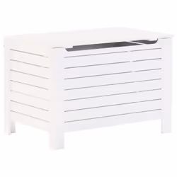vidaXL Storage Box with Lid Blanket Box Storage Chest White Solid Wood Pine