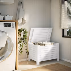vidaXL Storage Box with Lid Blanket Box Storage Chest White Solid Wood Pine