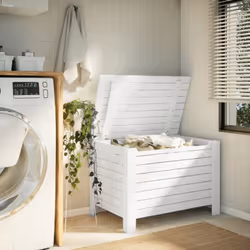 vidaXL Storage Box with Lid Blanket Box Storage Chest White Solid Wood Pine