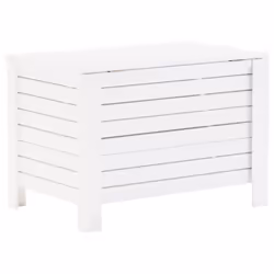 vidaXL Storage Box with Lid Blanket Box Storage Chest White Solid Wood Pine - Additional view 5