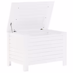 vidaXL Storage Box with Lid Blanket Box Storage Chest White Solid Wood Pine - Additional view 6