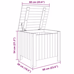 vidaXL Storage Box with Lid Blanket Box Storage Tool Chest Solid Wood Pine - vertical stripes, 60 x 49 x 54 cm