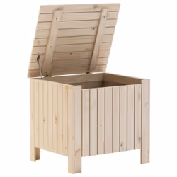 vidaXL Storage Box with Lid Blanket Box Storage Tool Chest Solid Wood Pine - vertical stripes, 60 x 49 x 54 cm - Additional view 6