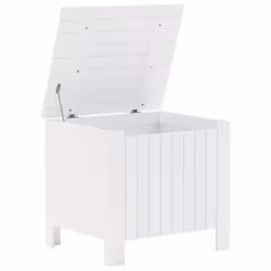 vidaXL Storage Box with Lid Blanket Box Storage Chest White Solid Wood Pine - Additional view 6