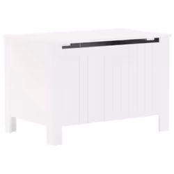 vidaXL Storage Box with Lid Blanket Box Storage Chest White Solid Wood Pine