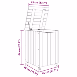 vidaXL Laundry Basket with Wheels Wash Hamper Washing Basket Solid Wood Pine