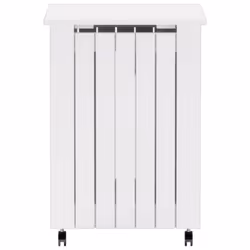 vidaXL Laundry Basket with Wheels Wash Hamper Organiser White Solid Wood Pine