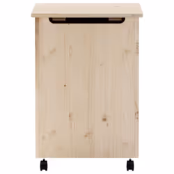 vidaXL Laundry Basket with Wheels Wash Hamper Washing Basket Solid Wood Pine